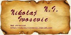 Nikolaj Ivošević vizit kartica